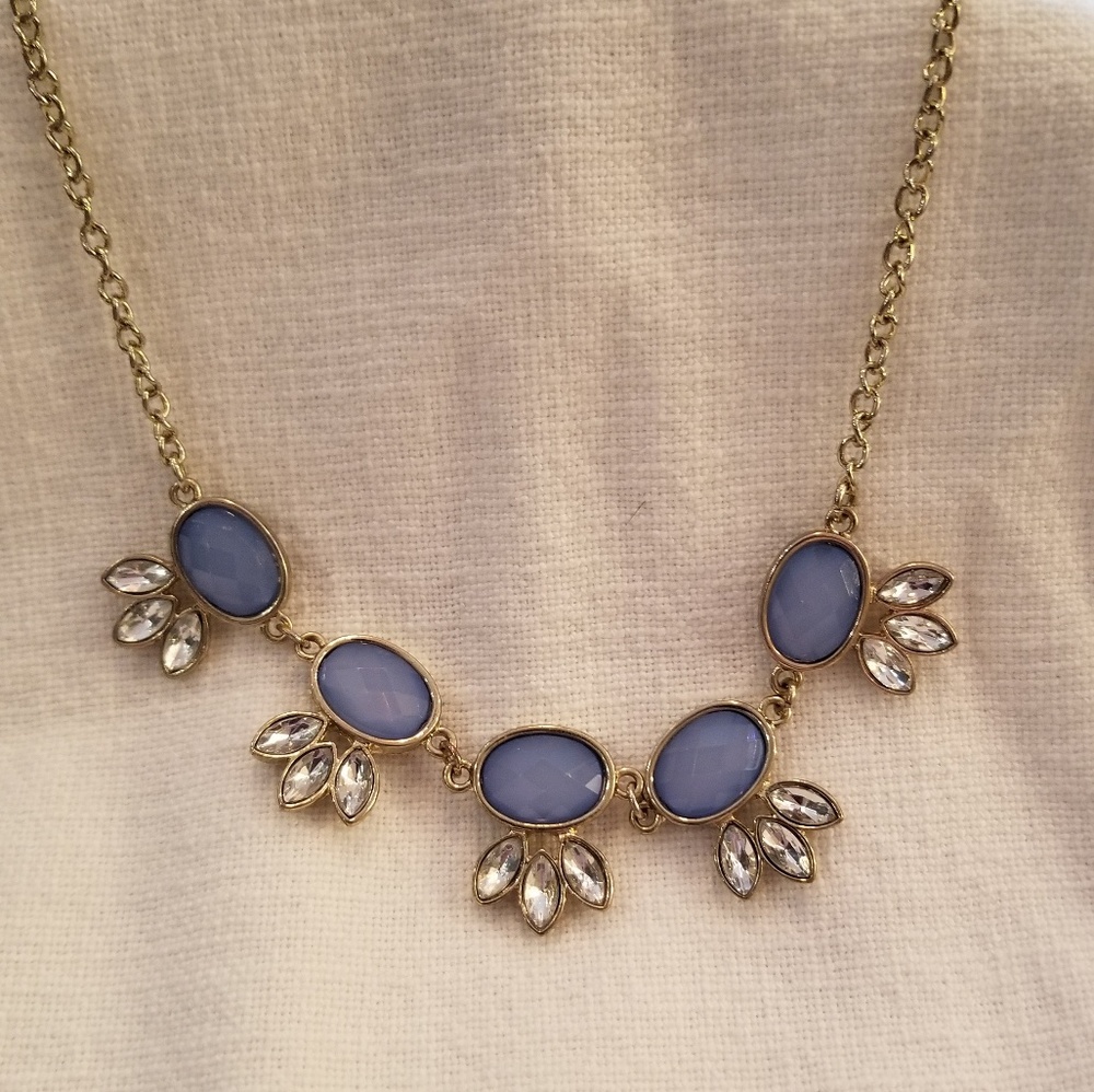 Blue stone costume necklace.